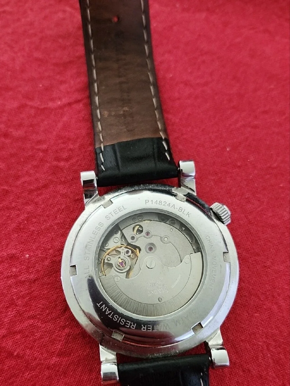 Stauer P14824A-BLK 22 Jewels Automatic Wristwatch - Black Dial